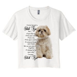 I Know Im Just A Shih Tzu Puppy Face Shitzu Gifts For Women Women's Crop Top Tee