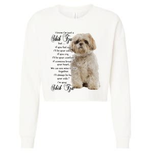 I Know Im Just A Shih Tzu Puppy Face Shitzu Gifts For Women Cropped Pullover Crew