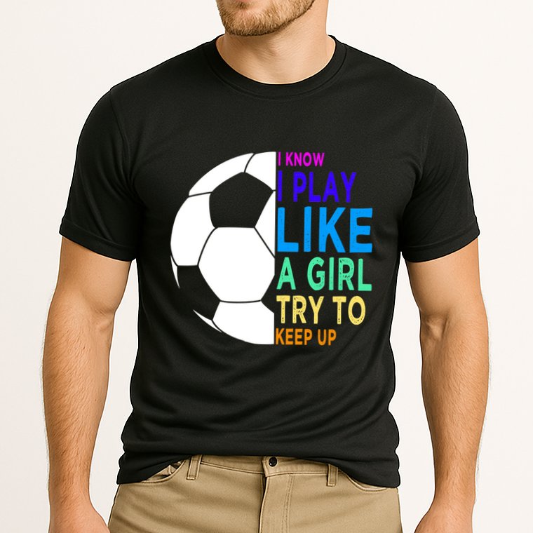 I Know I Play Like A Girl Cute Football Gift Cooling Performance Crew T-Shirt