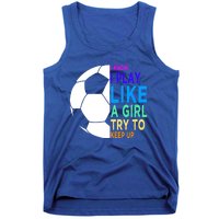 I Know I Play Like A Girl Cute Football Gift Tank Top