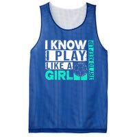 I Know I Play Like A Try To Keep Up Funny Soccer Cute Gift Mesh Reversible Basketball Jersey Tank