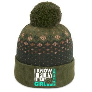 I Know I Play Like A Try To Keep Up Funny Soccer Cute Gift The Baniff Cuffed Pom Beanie