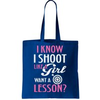 I Know I Shoot Like A Funny Archery Bow Lover Gift Cool Gift Tote Bag