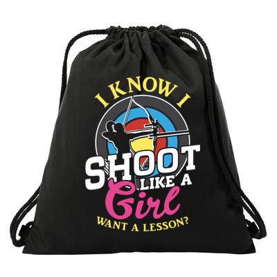 I Know I Shoot Like A Hunter Arrow Bow Hunting Archery Great Gift Drawstring Bag