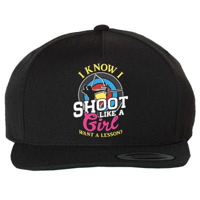 I Know I Shoot Like A Hunter Arrow Bow Hunting Archery Great Gift Wool Snapback Cap