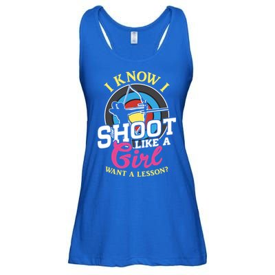 I Know I Shoot Like A Hunter Arrow Bow Hunting Archery Great Gift Ladies Essential Flowy Tank