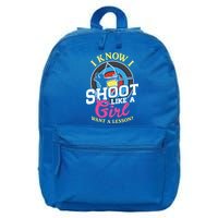 I Know I Shoot Like A Hunter Arrow Bow Hunting Archery Great Gift 16 in Basic Backpack