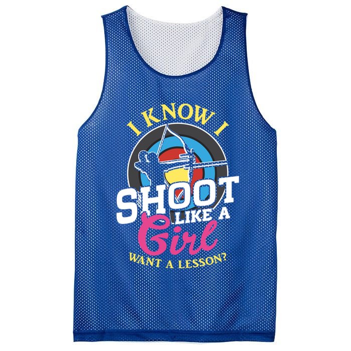 I Know I Shoot Like A Hunter Arrow Bow Hunting Archery Great Gift Mesh Reversible Basketball Jersey Tank