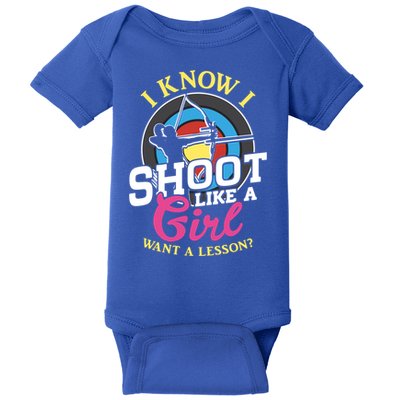 I Know I Shoot Like A Hunter Arrow Bow Hunting Archery Great Gift Baby Bodysuit