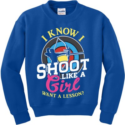 I Know I Shoot Like A Hunter Arrow Bow Hunting Archery Great Gift Kids Sweatshirt
