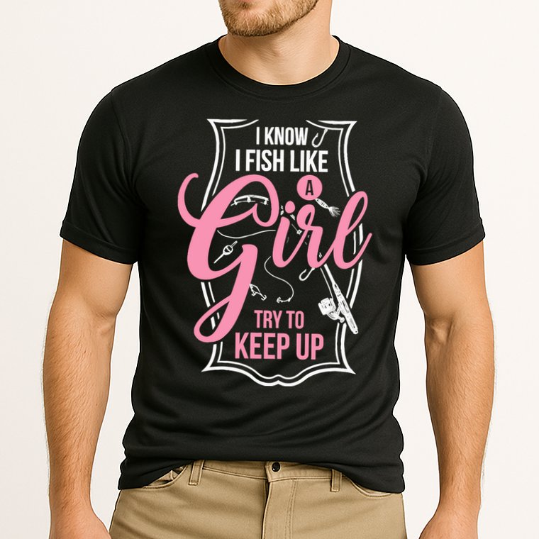 I Know I Fish Like A Girl Try To Keep Up Cooling Performance Crew T-Shirt