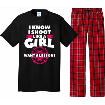 I Know I Shoot Like A Want A Lesson Bow Hunting Gift Pajama Set