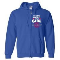 I Know I Shoot Like A Want A Lesson Bow Hunting Gift Full Zip Hoodie