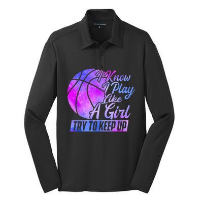 I Know I Play Like A Basketball Player Game Day Silk Touch Performance Long Sleeve Polo