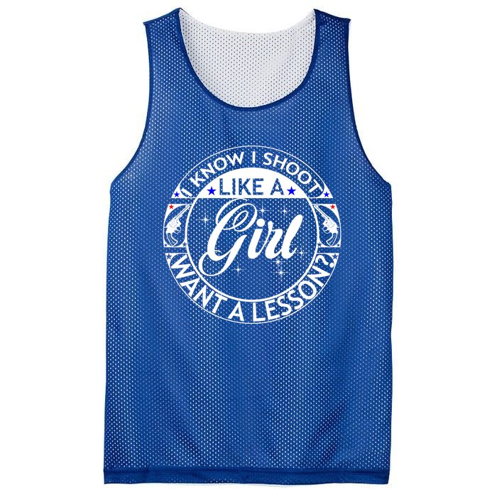 I Know I Shoot Like A Want A Lesson? Hunting Hunter Tee Gift Mesh Reversible Basketball Jersey Tank