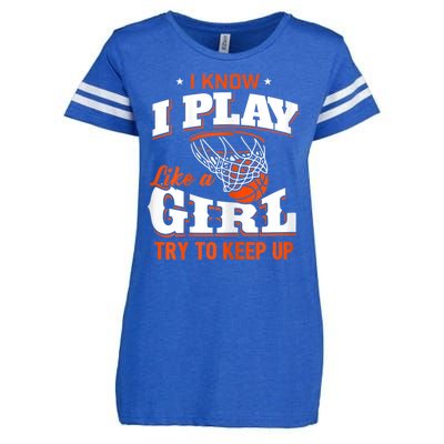 I Know I Play Like Basketball Enza Ladies Jersey Football T-Shirt