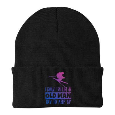 I Know I Ski Like An Old Try To Keep Up Skier Snowboard Cute Gift Beanie