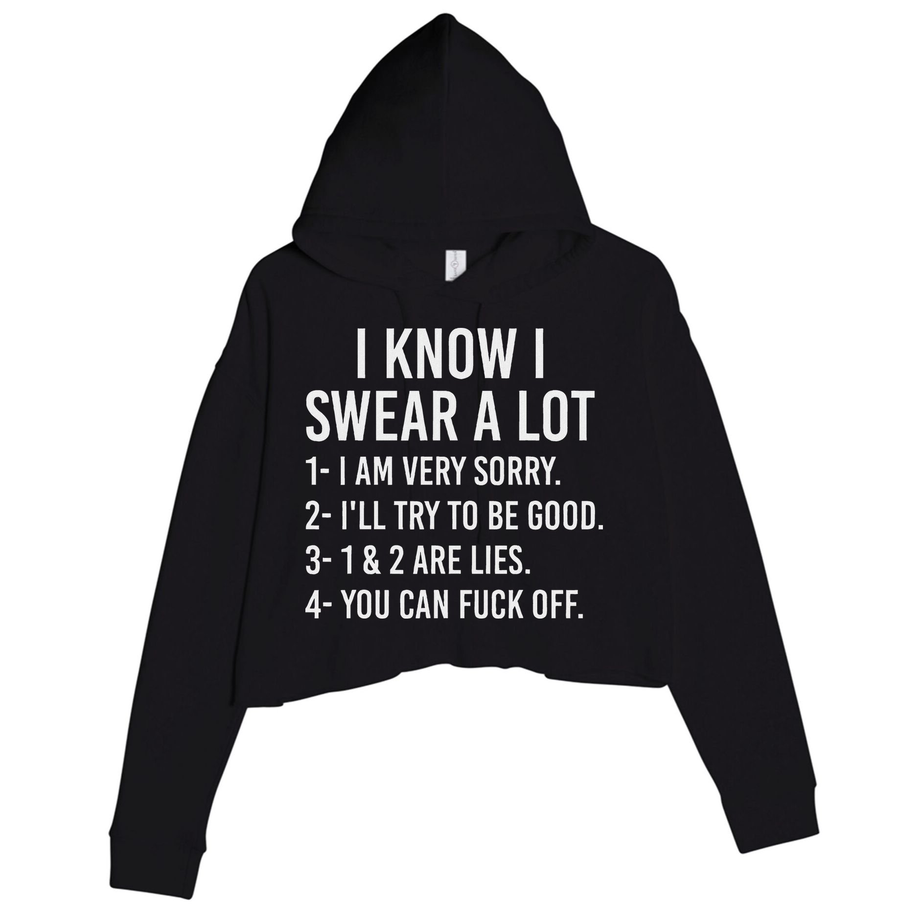 I Know I Swear A Lot Crop Fleece Hoodie