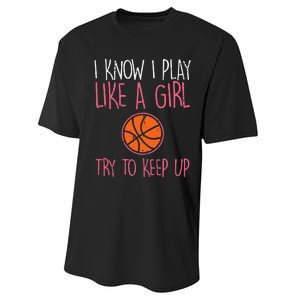 I Know I Play Like A Basketball Funny Sport Performance Sprint T-Shirt