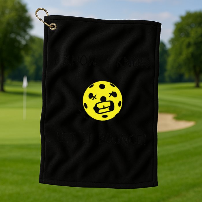 I Know I Know Let It Bounce Funny Pickleball Saying Golf Towel