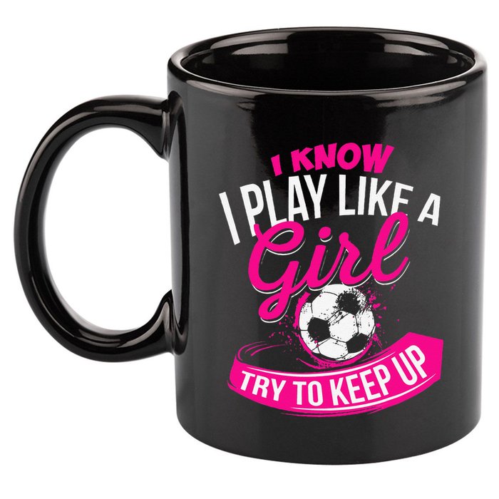 I Know I Play Like A Girl Soccer 11oz C Handle Ceramic Mug