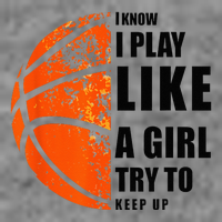 I Know I Play Like A Girl Try To Keep Up Basketball Women 7-Panel Snapback Hat