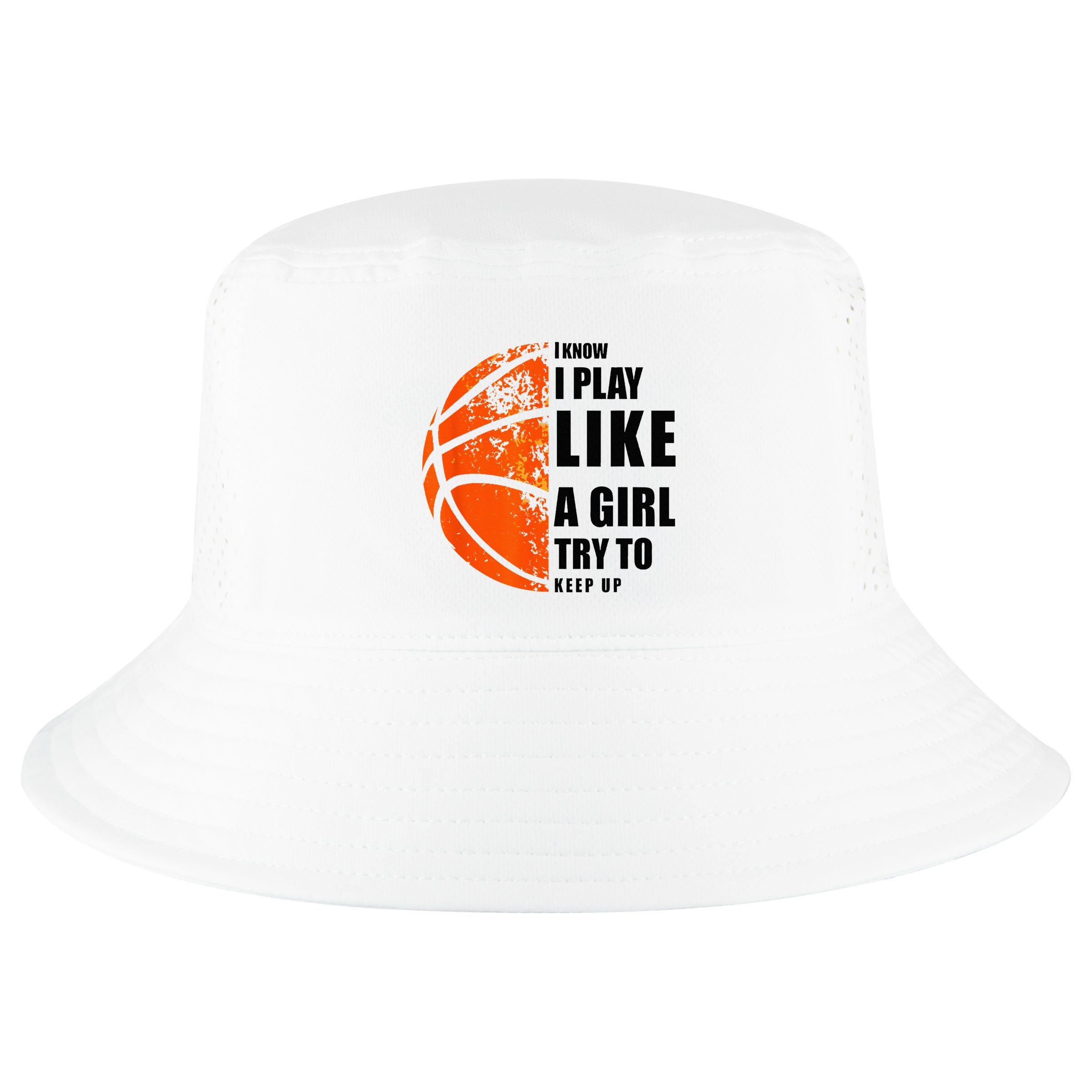 I Know I Play Like A Girl Try To Keep Up Basketball Women Cool Comfort Performance Bucket Hat