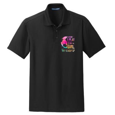 I Know I Play Like A Girl Soccer Dry Zone Grid Polo