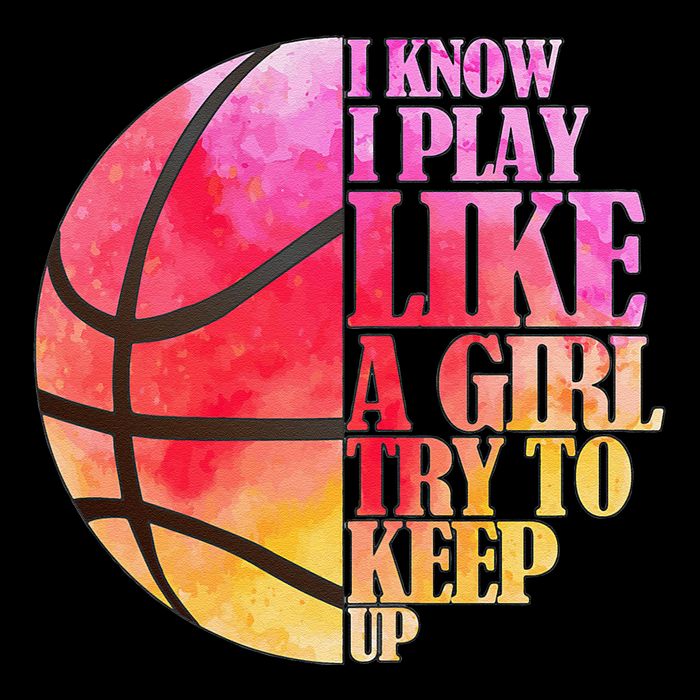 I Know I Play Like A Girl Try To Keep Up Basketball Cropped Pullover Crew