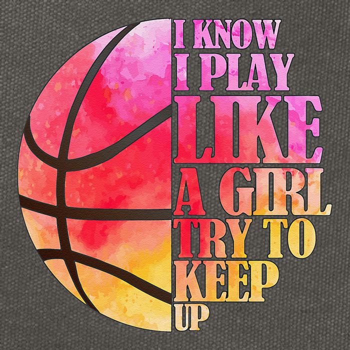 I Know I Play Like A Girl Try To Keep Up Basketball Cotton Canvas Backpack
