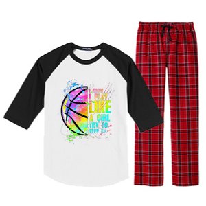 I Know I Play Like A Girl Try To Keep Up Basketball Raglan Sleeve Pajama Set