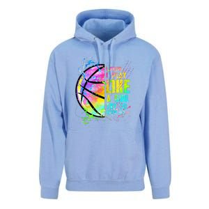 I Know I Play Like A Girl Try To Keep Up Basketball Unisex Surf Hoodie