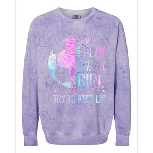 I Know I Play Like A Girl Soccer TShirt Colorblast Crewneck Sweatshirt