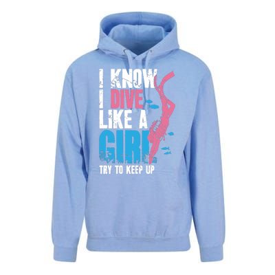 I Know I Dive Like A Girl Diver Scuba Unisex Surf Hoodie