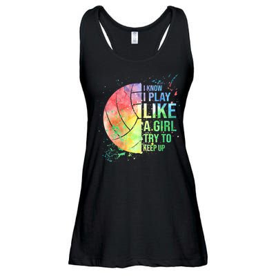 I Know I Play Like A Girl Try To Keep Up Volleyball Tshirt Ladies Essential Flowy Tank