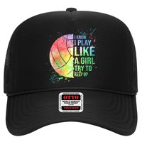 I Know I Play Like A Girl Try To Keep Up Volleyball Tshirt Hat
