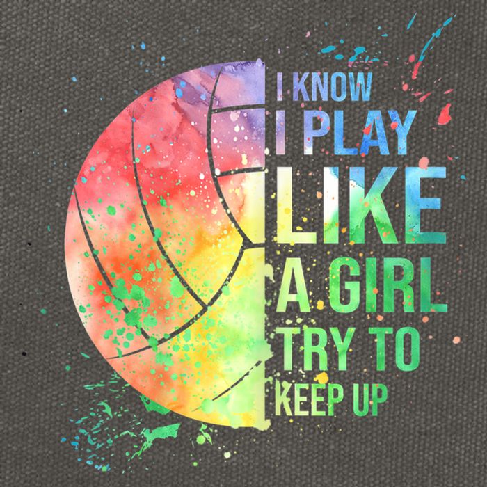 I Know I Play Like A Girl Try To Keep Up Volleyball Tshirt Cotton Canvas Backpack