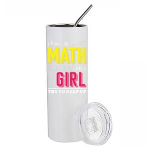 I Know I Do Math Like A Try To Keep Up Cool Gift Math Teacher Gift Stainless Steel Tumbler