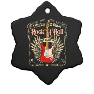 I Know ItS Only RockNRoll But I Like It Rock Music Ceramic Star Ornament