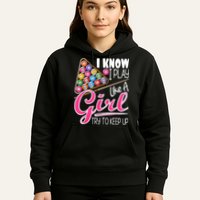 I Know I Play Like A Girl Funny 8Ball Pool Billiard Player Hoodie