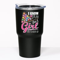 I Know I Play Like A Girl Funny 8Ball Pool Billiard Player Tumbler