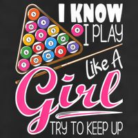 I Know I Play Like A Girl Funny 8Ball Pool Billiard Player 25L Jumbo Tote