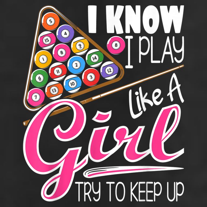 I Know I Play Like A Girl Funny 8Ball Pool Billiard Player 25L Jumbo Tote