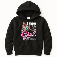 I Know I Play Like A Girl Funny 8Ball Pool Billiard Player Kids Hoodie