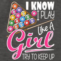 I Know I Play Like A Girl Funny 8Ball Pool Billiard Player Vector Backpack
