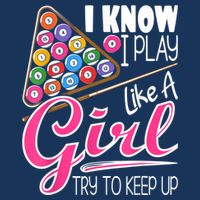 I Know I Play Like A Girl Funny 8Ball Pool Billiard Player Infant Baby Jersey Bodysuit