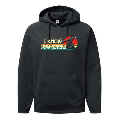 i know jew jitsu Performance Fleece Hoodie