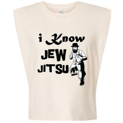 I know Jew Jitsu Rabbi Horah Dance Jiu Jitsu Jewish Man Garment-Dyed Women's Muscle Tee