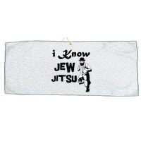 I know Jew Jitsu Rabbi Horah Dance Jiu Jitsu Jewish Man Large Microfiber Waffle Golf Towel