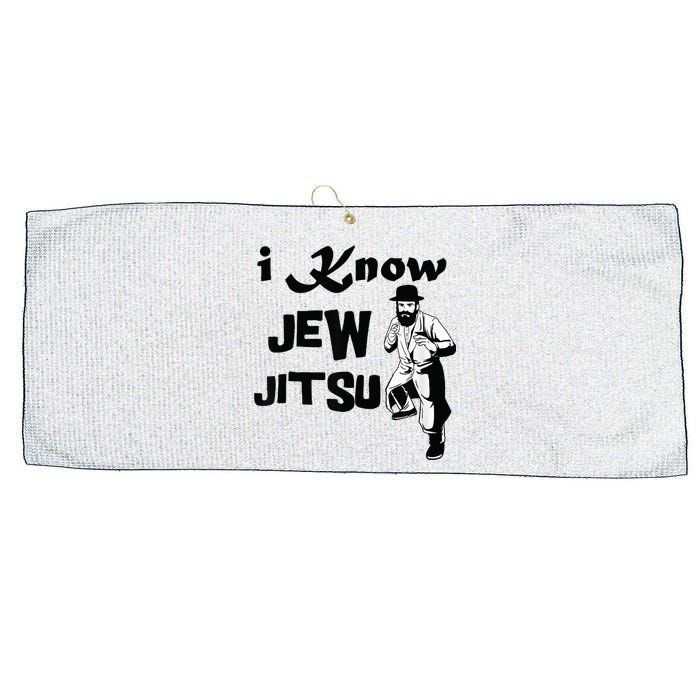 I know Jew Jitsu Rabbi Horah Dance Jiu Jitsu Jewish Man Large Microfiber Waffle Golf Towel